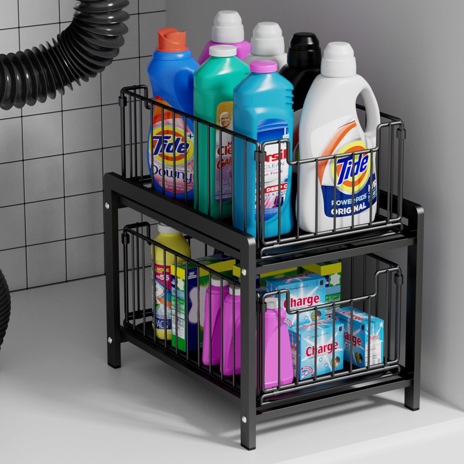 Two-Tier Sliding Basket Drawers